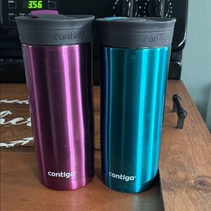 Contigo Purple and Blue Travel Mugs